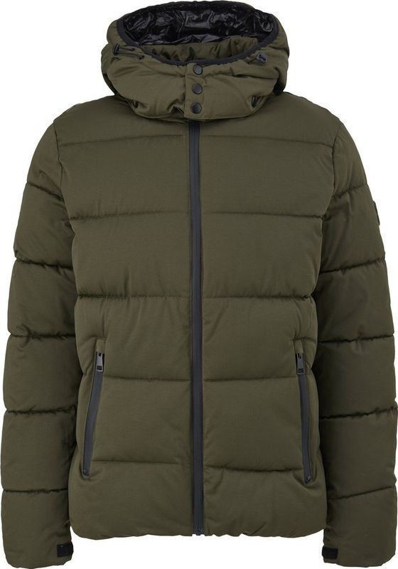 Winterjas - Gewatteerde Jas - Effen - Afneembare Capuchon - Normale Pasvorm