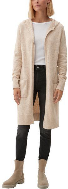 s.Oliver Kapuzenstrickjacke ohne Verschluss, mit Seitentaschen