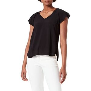 Q/S designed by Damesblouse met korte mouwen, zwart, 36