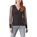 Q/S designed by - T-shirt - Maat M - Vrouwen - 9999 Grey / Bla - onbekend materiaal