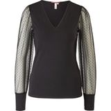 Q/S designed by - T-shirt - Maat M - Vrouwen - 9999 Grey / Bla - onbekend materiaal