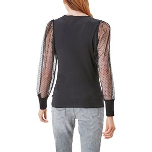 Q/S designed by - T-shirt - Maat M - Vrouwen - 9999 Grey / Bla - onbekend materiaal