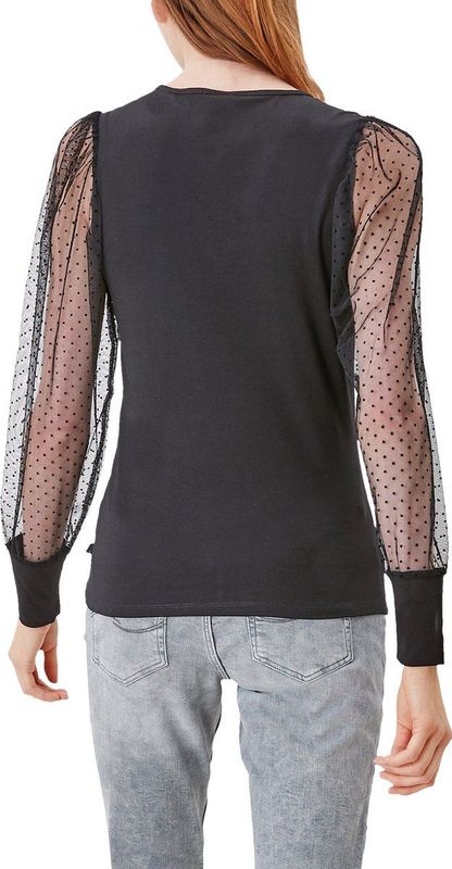 Q/S designed by - T-shirt - Maat M - Vrouwen - 9999 Grey / Bla - onbekend materiaal