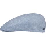 Stetson Just Linen Pet Dames/Heren - Made in the EU zomer cap linnen flat hat met klep voering voor Lente/Zomer - 57 cm lichtblauw