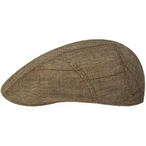 Stetson Pascoli Driver Pet Heren - Made in the EU zijden cap flat hat zonnecap met klep voering voor Lente/Zomer - 62 cm beige-bruin