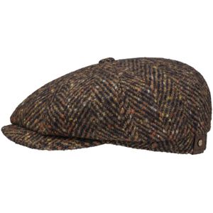 Stetson Hatteras Wool Colour Neps Pet Heren - cap met klep voering voor Herfst/Winter - 57 cm bruin-blauw