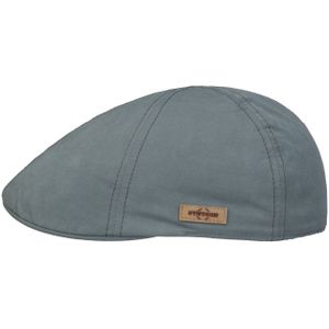 Stetson Texas Waxed Cotton WR Pet Heren - flat hat met klep voering voor Herfst/Winter - M (56-57 cm) blauw