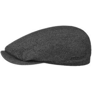 Stetson Sustainable Cashmere Pet Heren - Made in the EU kasjmieren flat hat met klep voering voor Herfst/Winter - 57 cm antraciet