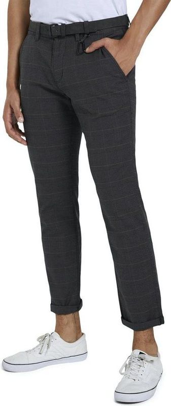 Tom Tailor Denim - 1020451 - Rechte Chinobroek - Grey Brown Check Yarn Dye
