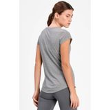 PUMA - Performance Heather Cat Tee - Dames Sportshirt - Grijs - 100% Polyester