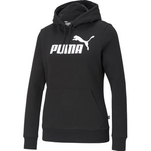 PUMA ESS Logo Hoodie FL Dames Trui - Zwart