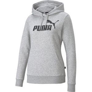 PUMA ESS Logo Hoodie FL Dames Trui - Lichtgrijs