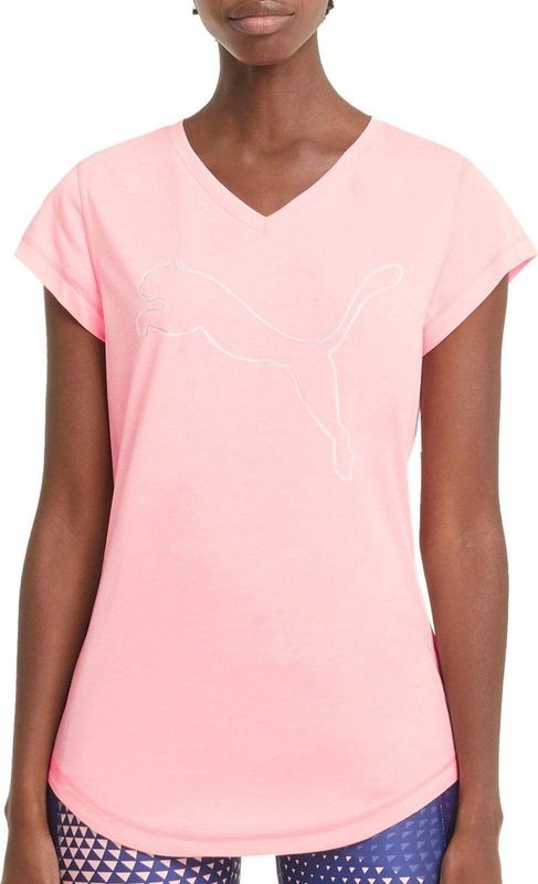 PUMA - Train Favorite Heather Cat - Sportshirt - Dames - Grijs - Katoen