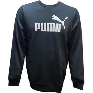 Puma - ESS Big Logo Crew - Pullover - Zwart - Katoen - Gerecycled Materiaal