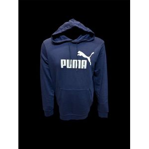Puma - Ess Big Logo Hoodie - Zwart - Katoen en Gerecycled Polyester