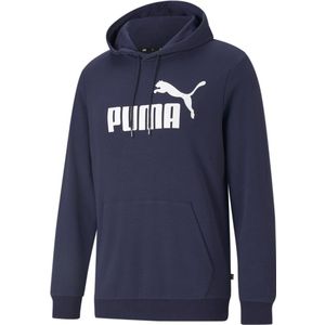 Puma - Ess Big Logo Hoodie - Zwart - Katoen en Gerecycled Polyester