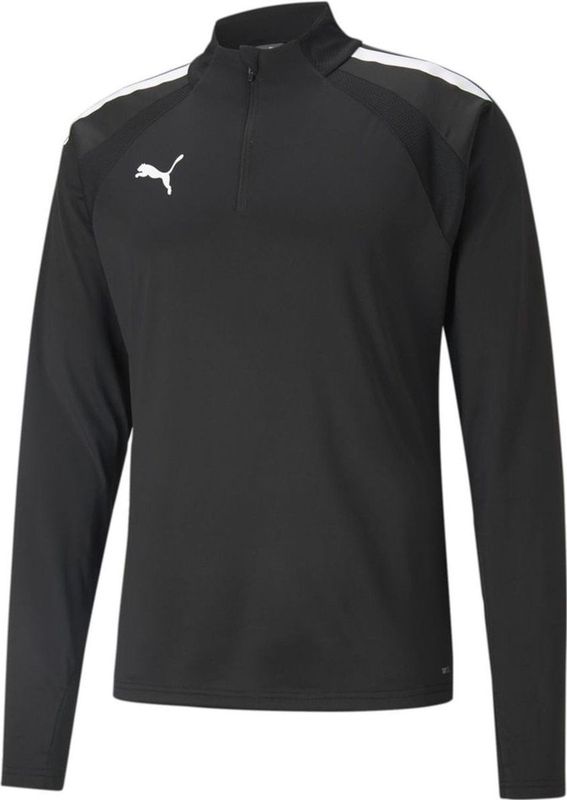 PUMA teamLIGA 1/4 Zip Top Jr Unisex sportshirt - Puma Black-Puma White