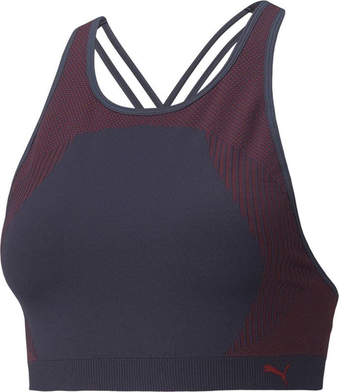 Puma - Low Impact Long Line - Sportbeha - Zwart - Vochtafvoerend, Naadloos, Strappy Rugontwerp