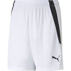 PUMA teamLIGA Shorts Jr Unisex sportbroek - Puma White-Puma Black - Maat 140
