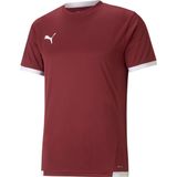 Puma - Teamliga Shirt - Sportshirt - Bordeaux / Wit - 100% Gerecycled Polyester