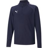 PUMA teamLIGA 1/4 Zip Top Jr Unisex sportshirt - PUMA Navy-PUMA White