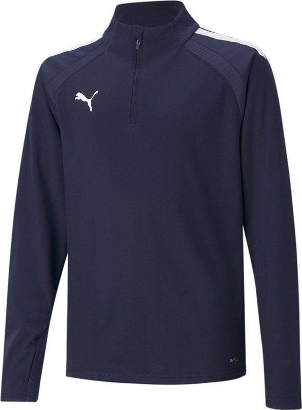 PUMA teamLIGA 1/4 Zip Top Jr Unisex sportshirt - PUMA Navy-PUMA White