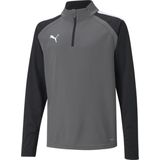 PUMA teamLIGA 1/4 Zip Top Jr Unisex sportshirt - Smoked Pearl-Puma White
