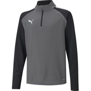 PUMA teamLIGA 1/4 Zip Top Jr Unisex sportshirt - Smoked Pearl-Puma White