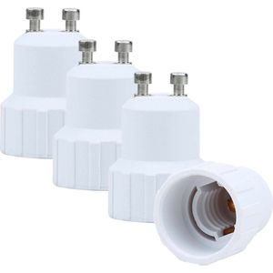 Intirilife GU10 naar E14 fittingadapter in WIT - 4x lampadapter voor het omzetten van GU10 naar E14 - set van 4 converters voor fitting voor gloeilampen, LED, halogeen, spaarlampen