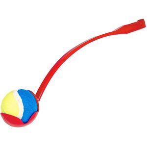 Intirilife Ball launcher balwerpstok voor oppakken en gooien voor honden in rood met 65 x 10 x 10 cm hondenspeelgoed