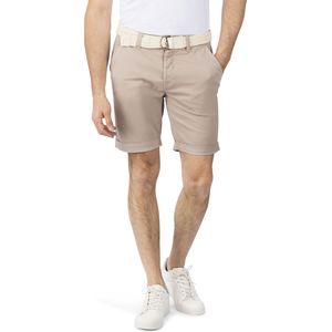 DENIMFY - DFLio - Korte Chino - Olijf - Regular Fit met Gevlochten Riem