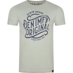 DENIMFY Heren T-Shirt DFNuri regular fit Groen S Ronde Hals Volwassenen