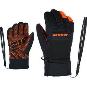 Ziener Lanus AS skihandschoenen voor kinderen, wintersport, waterdicht, ademend, trendy, Primaloft, fel oranje, maat 3,5