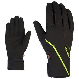 Ziener Ultimo Scandinavische handschoenen voor heren, winddicht, ademend, gevoerd, zwart/limoen, 7 (EU)