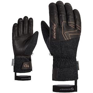 Ziener GANGHOFER Ski-handschoen voor heren, extra warm, PFC-vrij, wol, zwart, 10