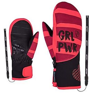 Ziener Liwani Skihandschoenen voor meisjes, waterdicht, Primaloft Trend Neon rood 4