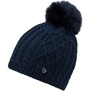 Ziener Illhorn gebreide muts van imitatiebont voor dames, Navy Blauw