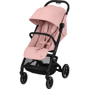 Cybex Gold Beezy kinderwagen met one-pull-harnas, vanaf de geboorte tot ca. 4 jaar (max. 22 kg), compact en ergonomisch, Candy Pink (roze met zwart frame)