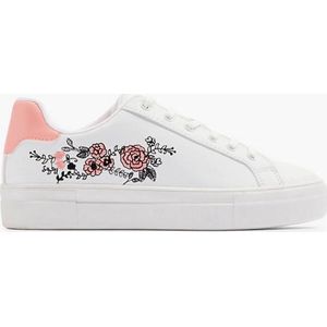 Graceland Sneakers met Bloemen Wit/Roze