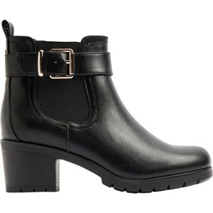 Graceland - Enkellaarsjes - Zwart - Imitatieleer - Blokhak