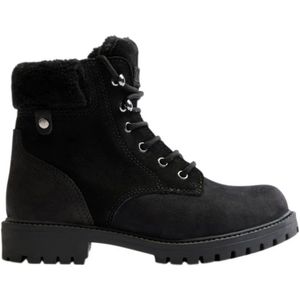Landrover Gevoerde Leren Veterboots Zwart
