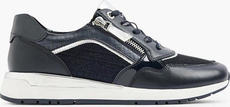 Medicus, Donkerblauwe Leren Comfort Sneaker, Dames, Blue, Maat 38.5, Vanharen
