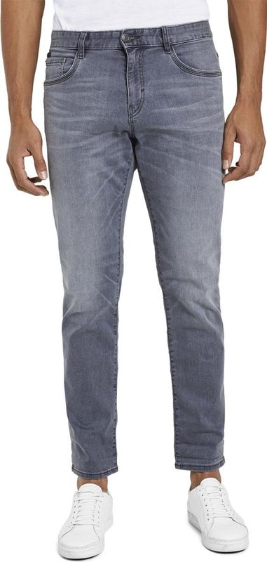 TOM TAILOR - Josh Regular Slim Jeans - Grijs - Denim - Hyperelastisch