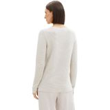 TOM TAILOR - Gebreide Trui - Dusty Alabaster Melange - Biologisch Katoen