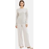 TOM TAILOR - Gebreide Trui - Dusty Alabaster Melange - Biologisch Katoen