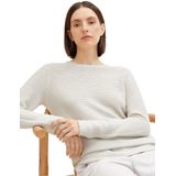 TOM TAILOR - Gebreide Trui - Dusty Alabaster Melange - Biologisch Katoen