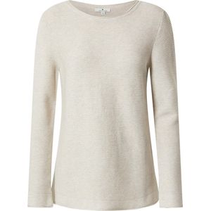 TOM TAILOR - Gebreide Trui - Dusty Alabaster Melange - 100% Biologisch Katoen