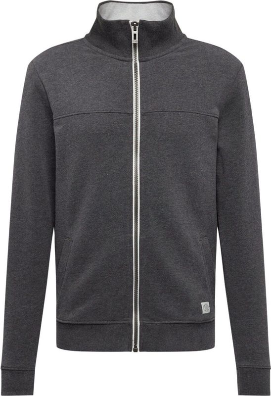 TOM TAILOR Mannen Sweatjack met opstaande kraag 1021269, 11086 - Dark Grey Melange, XXL