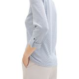 T-shirt - Gestreept - Katoen - Driekwart Mouw - Normale Pasvorm