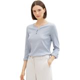 T-shirt - Gestreept - Katoen - Driekwart Mouw - Normale Pasvorm